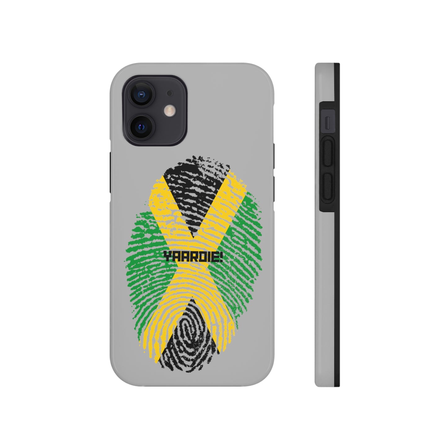 Jamaican flag fingerprint design Tough Phone Cases