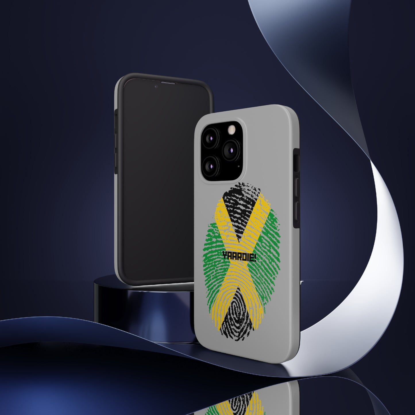 Jamaican flag fingerprint design Tough Phone Cases