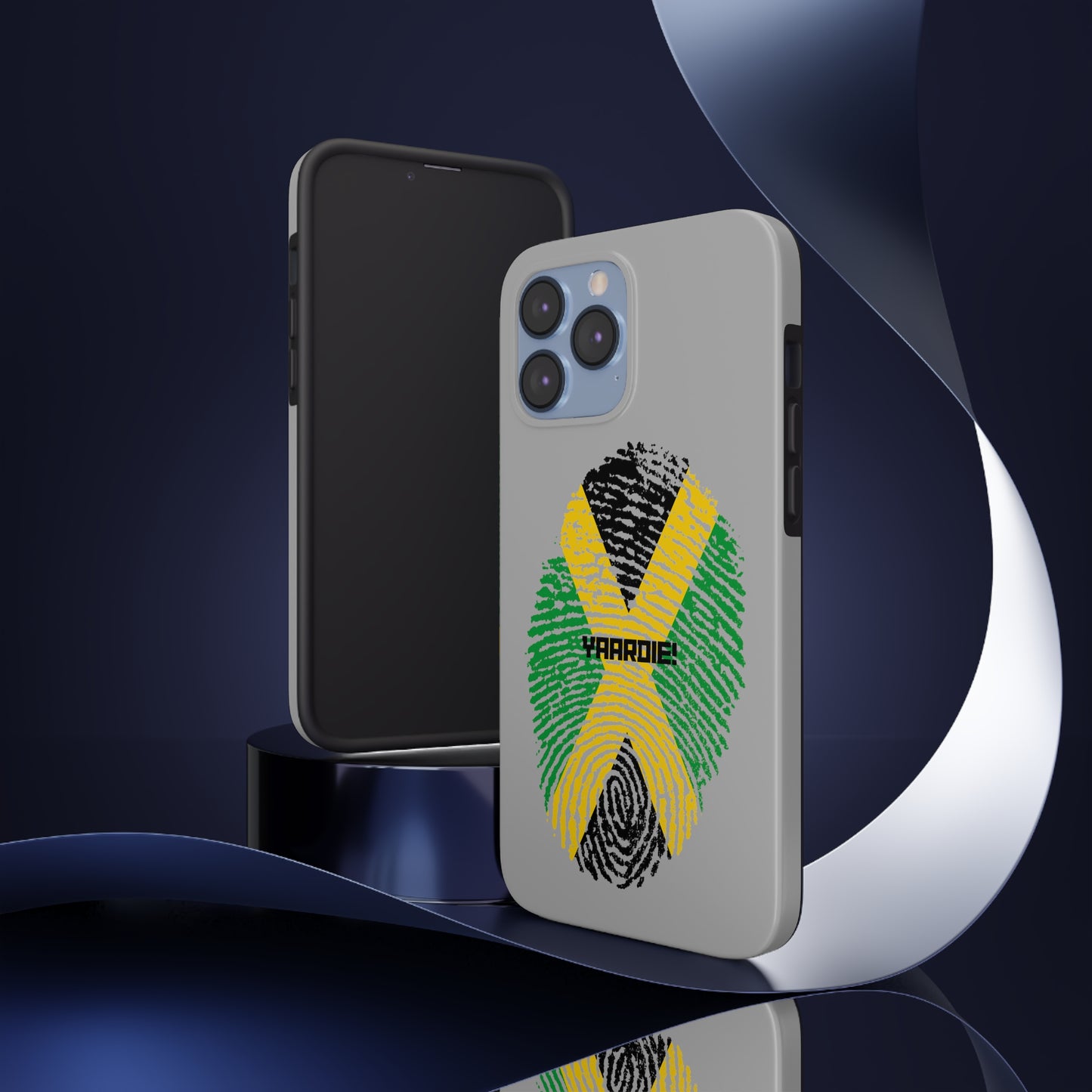 Jamaican flag fingerprint design Tough Phone Cases