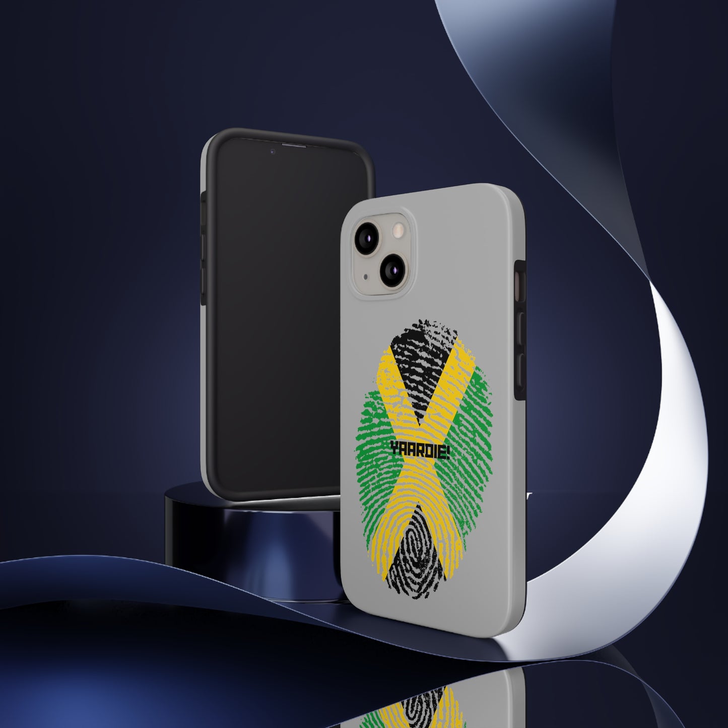 Jamaican flag fingerprint design Tough Phone Cases