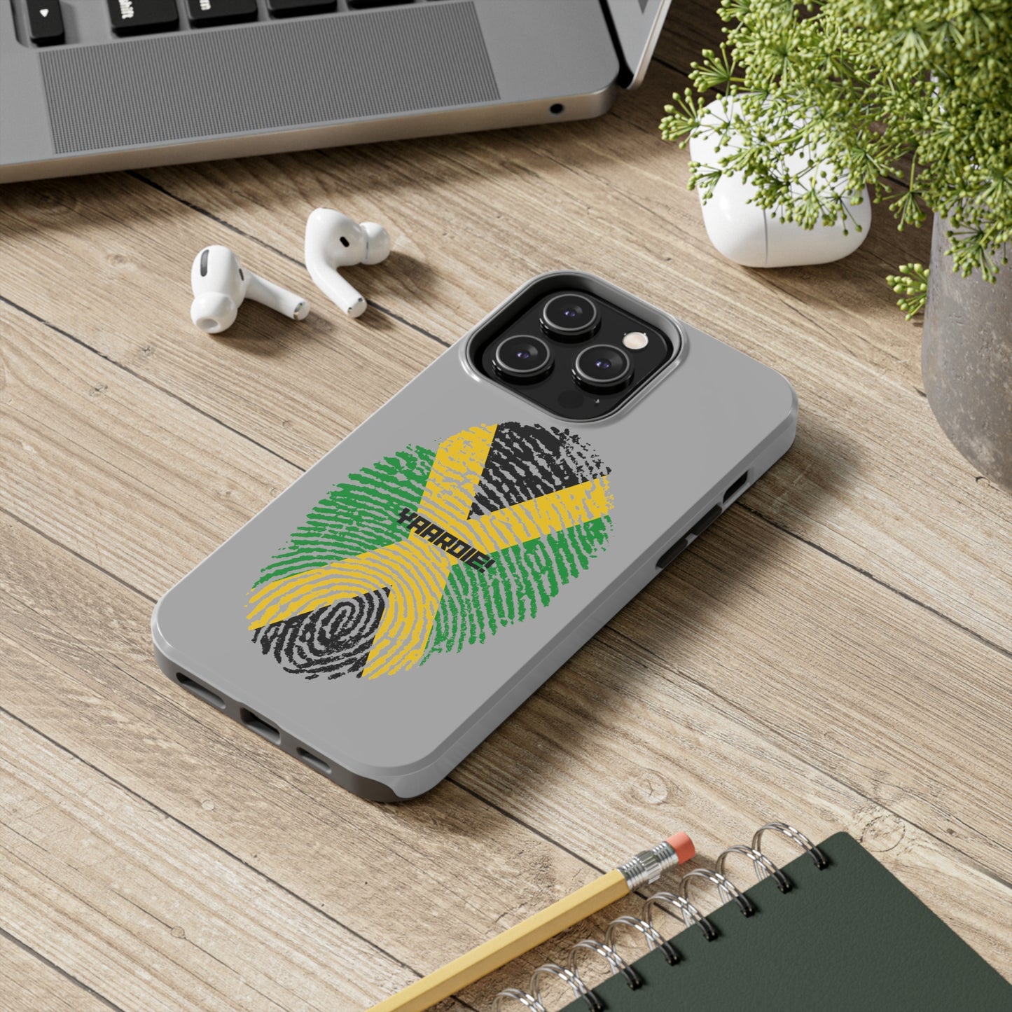 Jamaican flag fingerprint design Tough Phone Cases