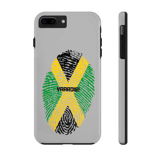 Jamaican flag fingerprint design Tough Phone Cases