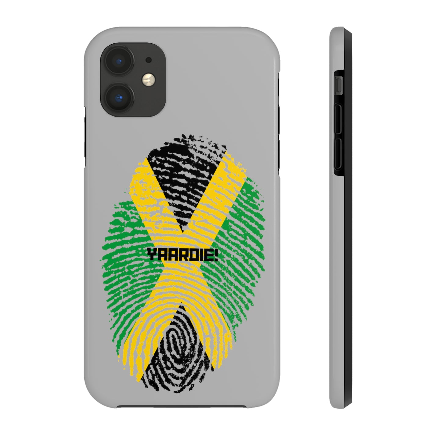 Jamaican flag fingerprint design Tough Phone Cases