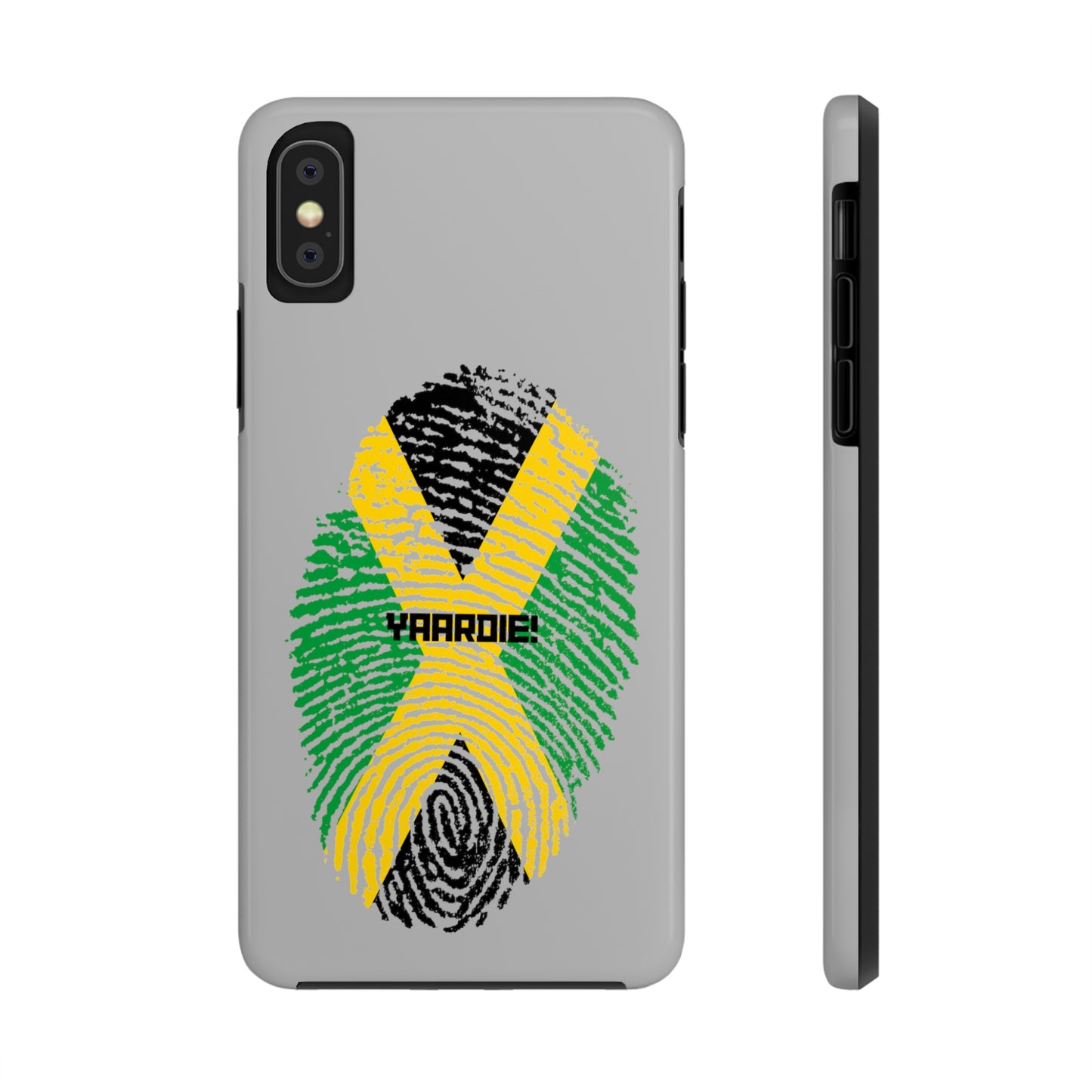 Jamaican flag fingerprint design Tough Phone Cases