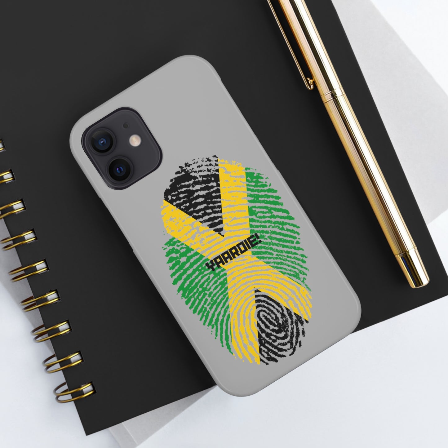 Jamaican flag fingerprint design Tough Phone Cases