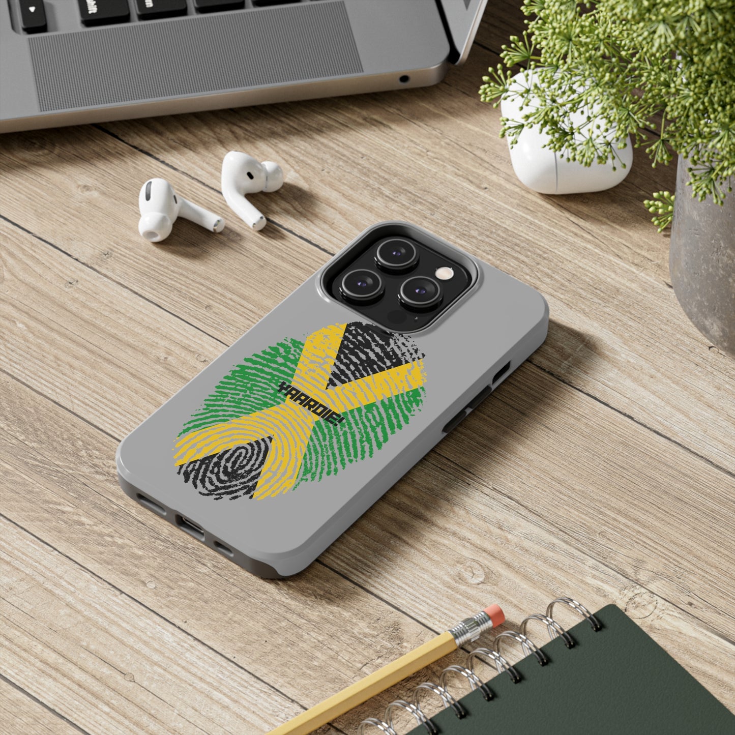 Jamaican flag fingerprint design Tough Phone Cases