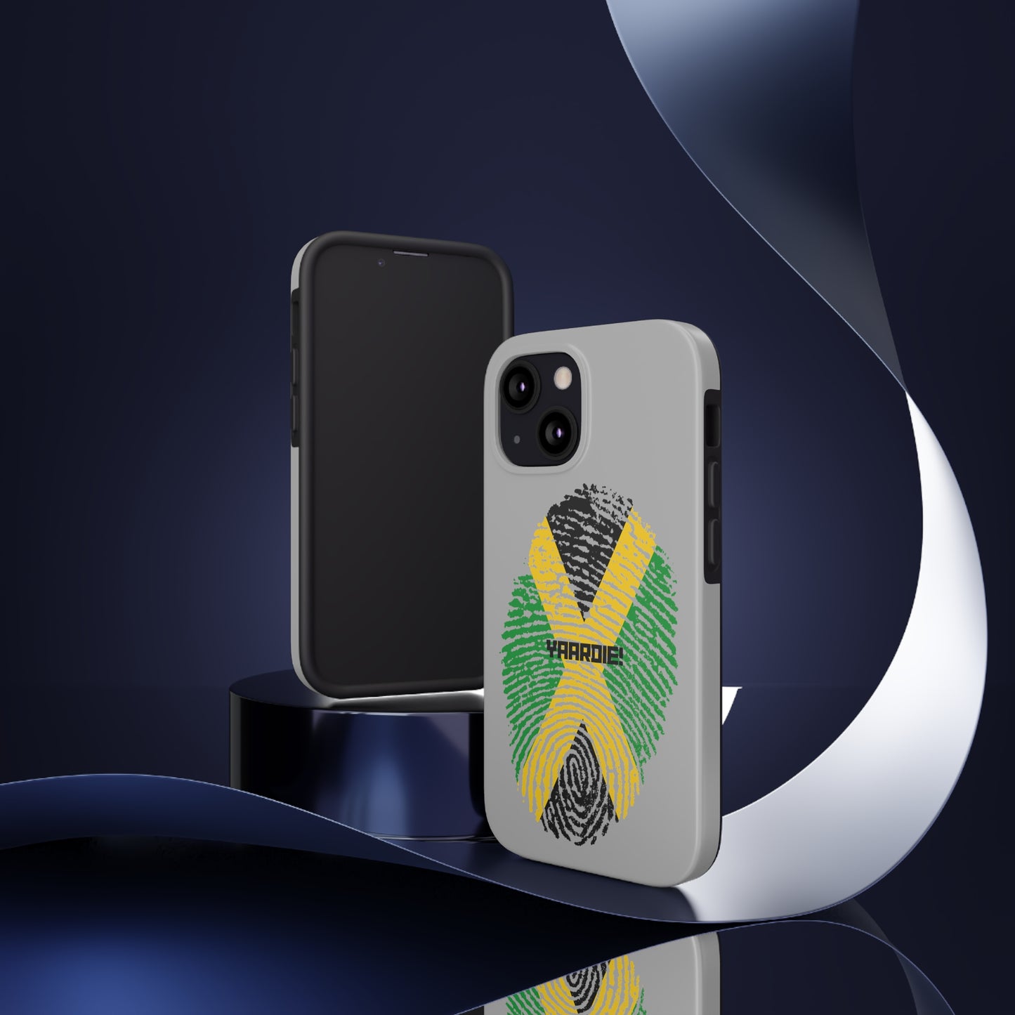 Jamaican flag fingerprint design Tough Phone Cases